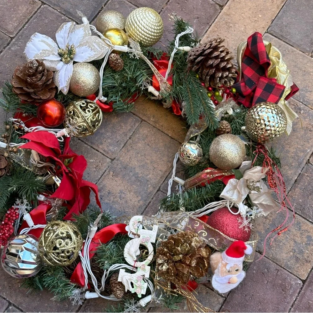 handmade christmas door wreath